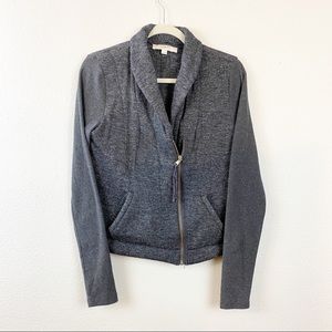 💕Ann Taylor Loft Jacket SzS Heather Gray Moto ZIP